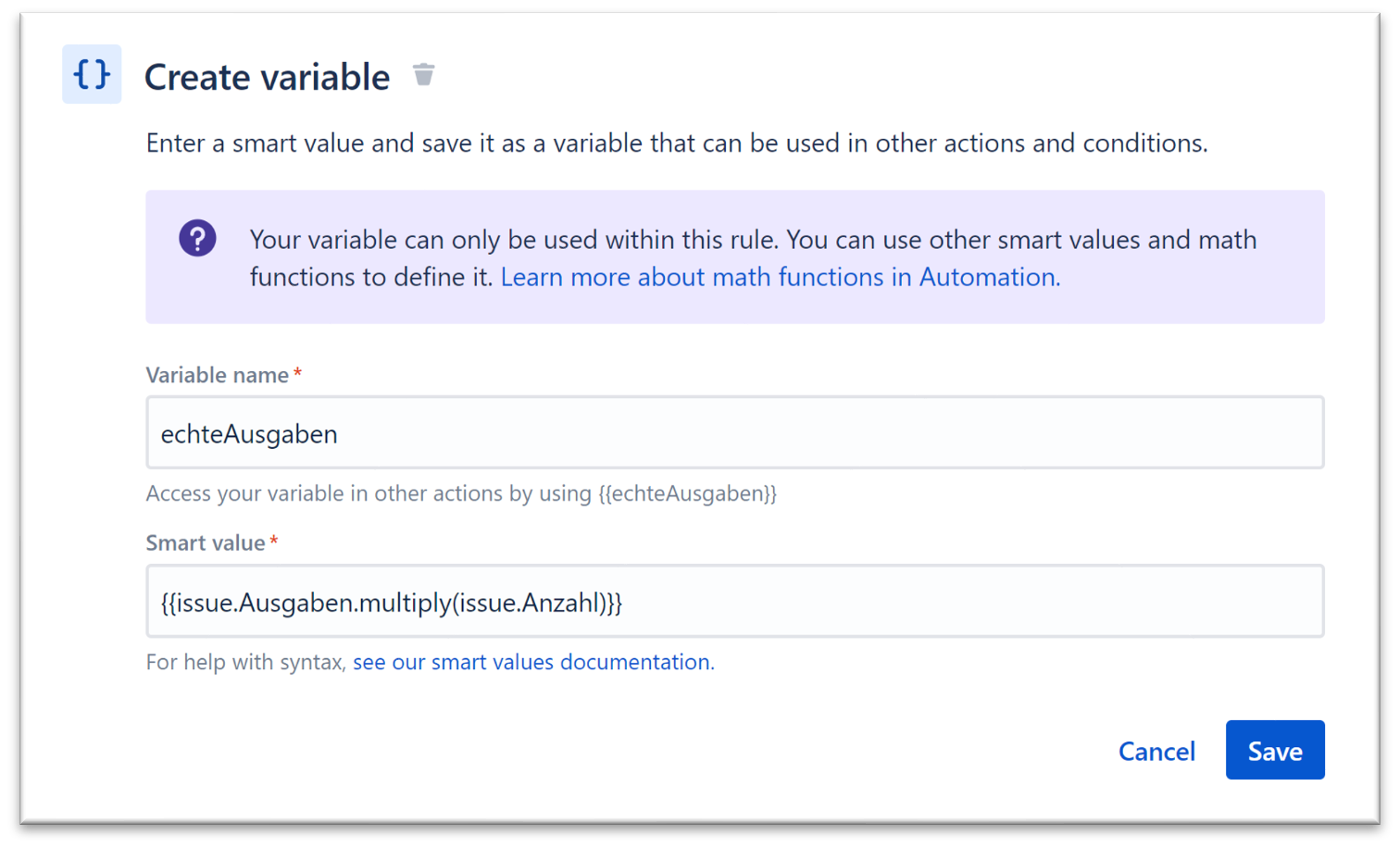 Jira Automations Smart Values